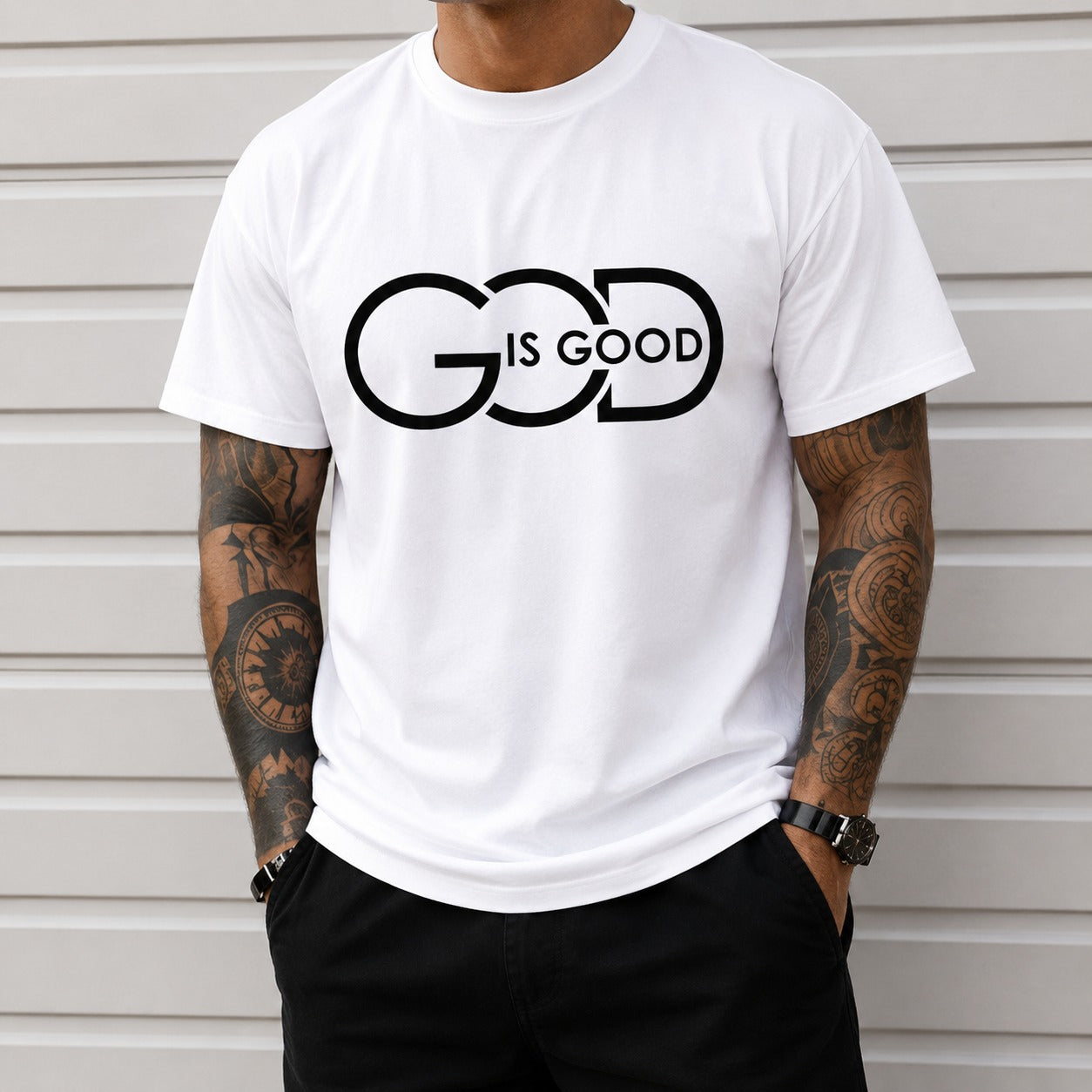 Camiseta Llorente™ con Estampado Frontal, Cuello Redondo y Corte Holgado