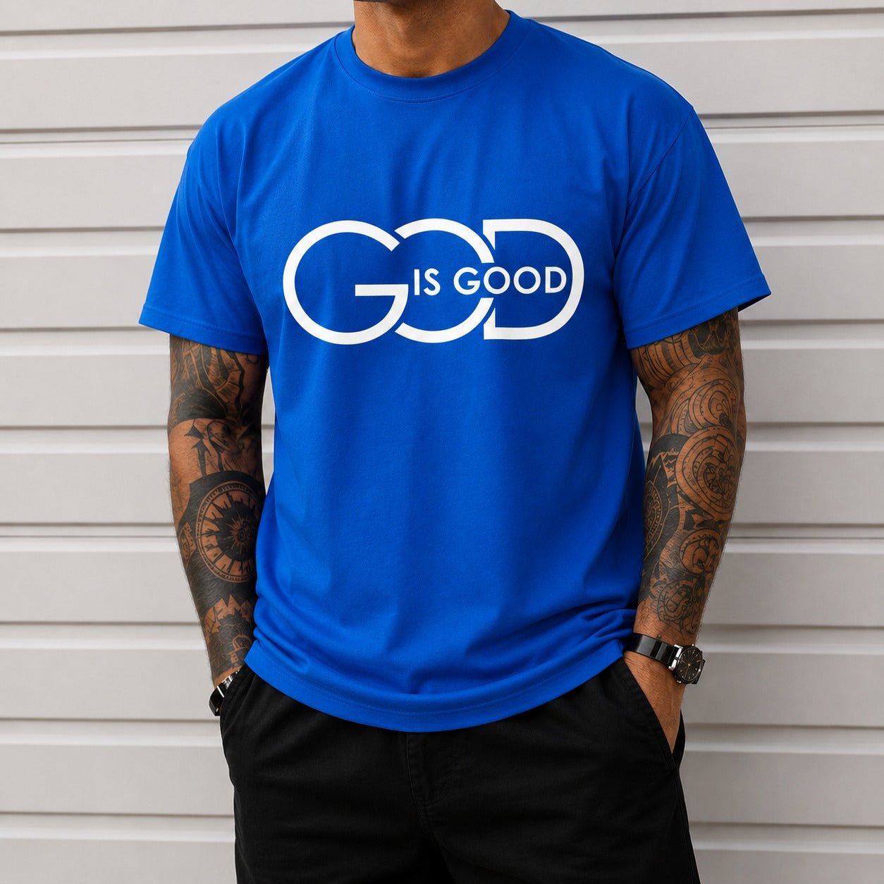 Camiseta Llorente™ con Estampado Frontal, Cuello Redondo y Corte Holgado