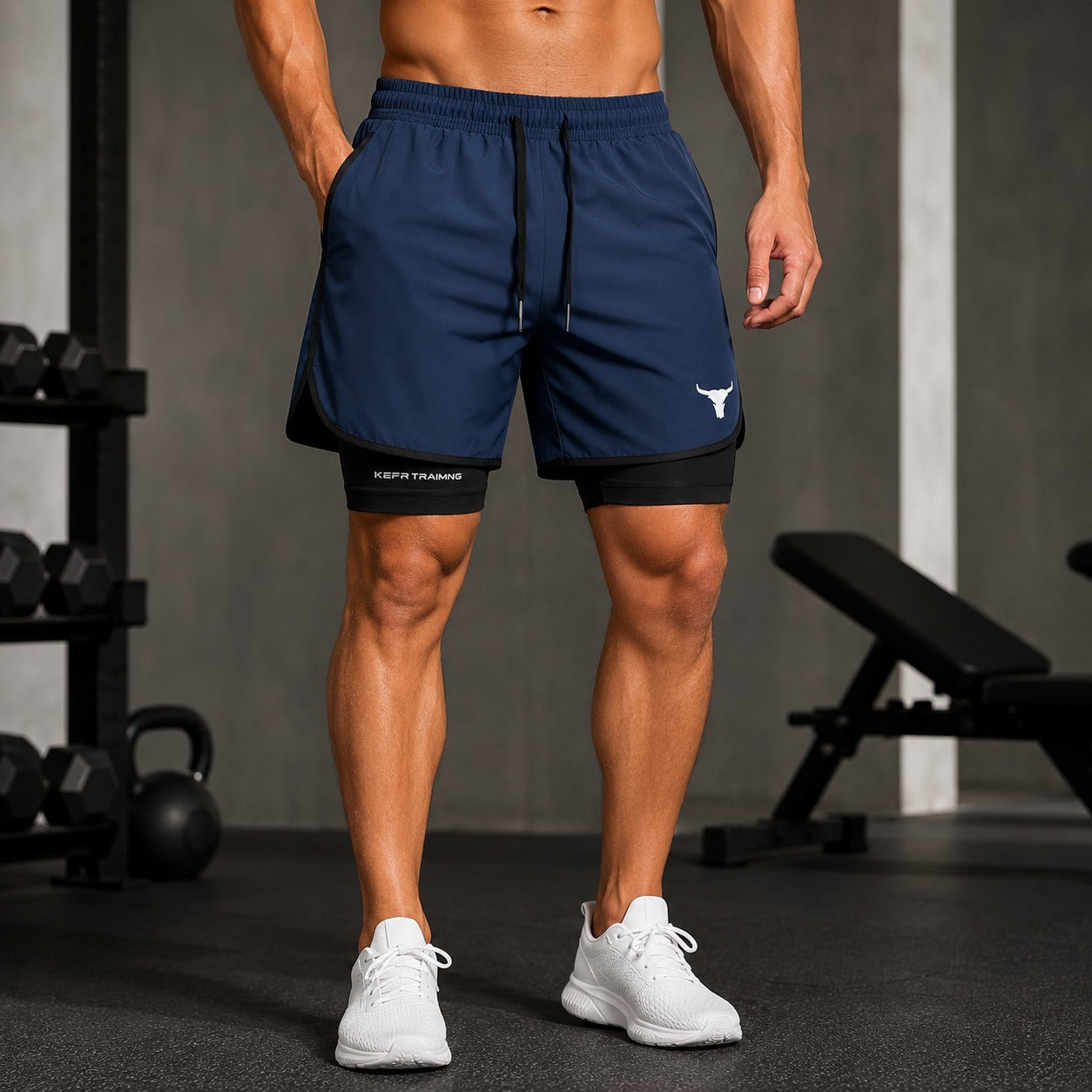 Short Deportivo Kael™ con Compresión Integrada, Cintura Ajustable y Bolsillos Laterales