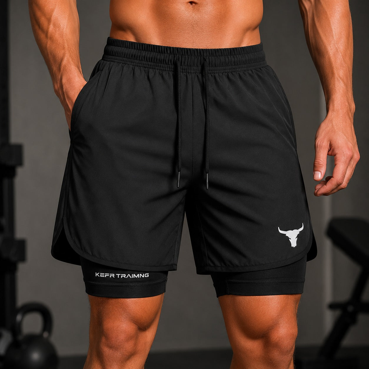 Short Deportivo Kael™ con Compresión Integrada, Cintura Ajustable y Bolsillos Laterales
