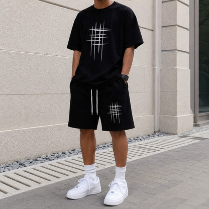 Conjunto Tavian™ con Camiseta Estampada, Bermuda con Cordón y Tejido de Malla Transpirable