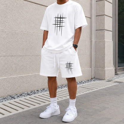 Conjunto Tavian™ con Camiseta Estampada, Bermuda con Cordón y Tejido de Malla Transpirable
