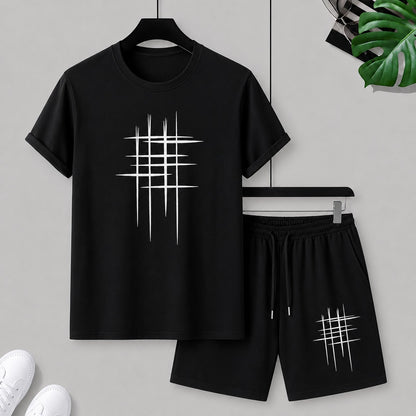 Conjunto Tavian™ con Camiseta Estampada, Bermuda con Cordón y Tejido de Malla Transpirable