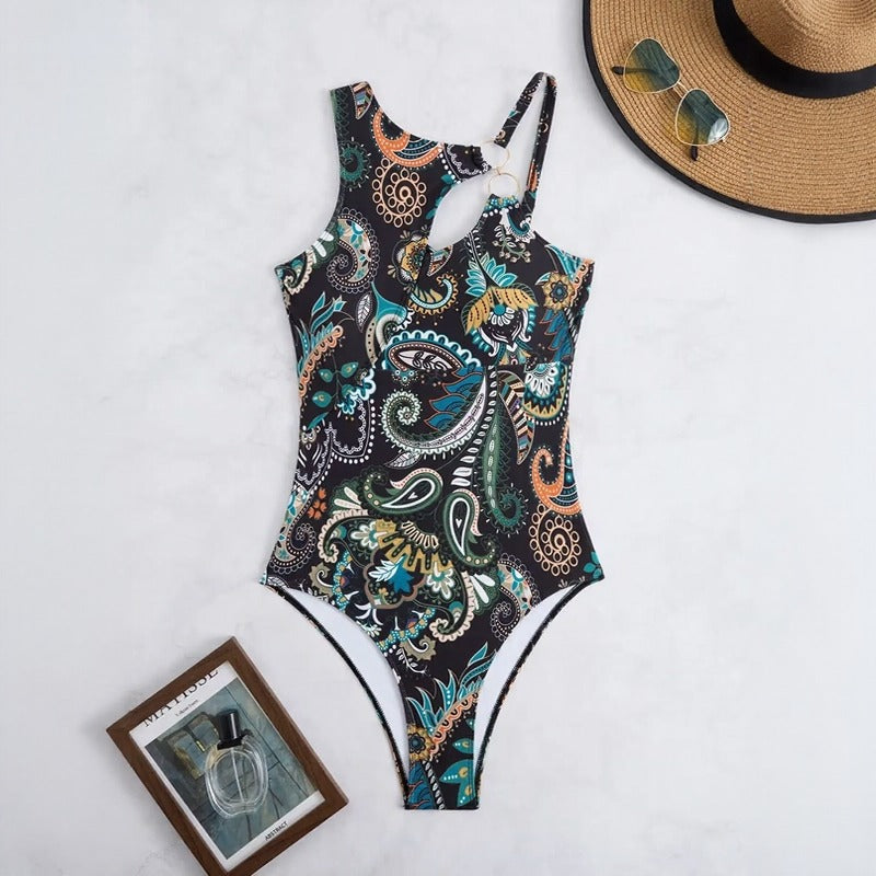 Bañador Nerissa™ con Abertura Frontal y Estampado Bohemio