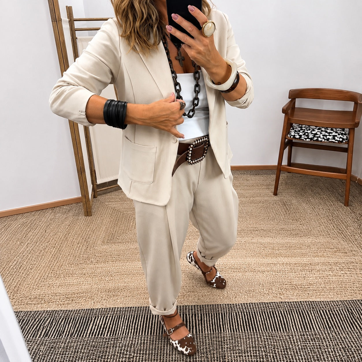 Conjunto Verenza™ con Blazer de Sastrería, Pantalón Jogger y Cintura Ajustable