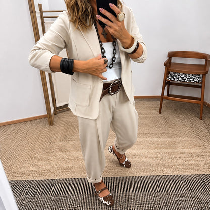 Conjunto Verenza™ con Blazer de Sastrería, Pantalón Jogger y Cintura Ajustable