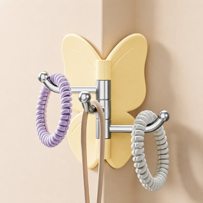[COMPRA 5 Y LLÉVATE 10] Kit de Ganchos Adhesivos en Forma de Mariposa con Alas Ajustables y 3 Ganchos Giratorios