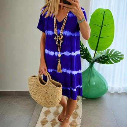 Vestido Carmela™ con Franjas Horizontales y Caída Suelta