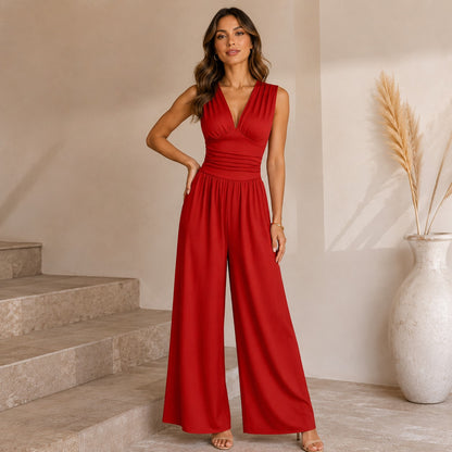 Mono Alessie™ con Pantalón Palazzo y Cintura Marcada