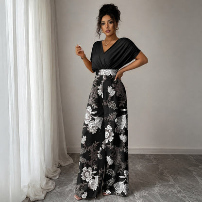 Mono Virella™ con Escote V, Cintura Definida y Estampado Floral