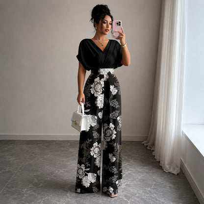 Mono Virella™ con Escote V, Cintura Definida y Estampado Floral