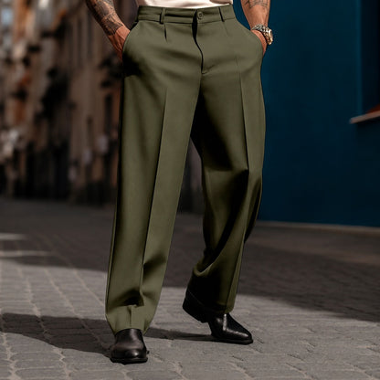 Pantalón Marcel™ de Sastrería Premium con Pinzas Frontales y Corte Recto