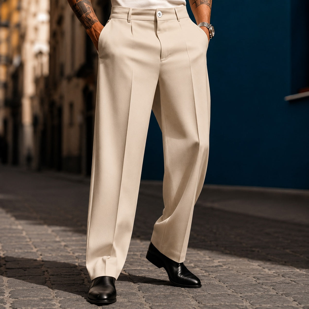 Pantalón Marcel™ de Sastrería Premium con Pinzas Frontales y Corte Recto