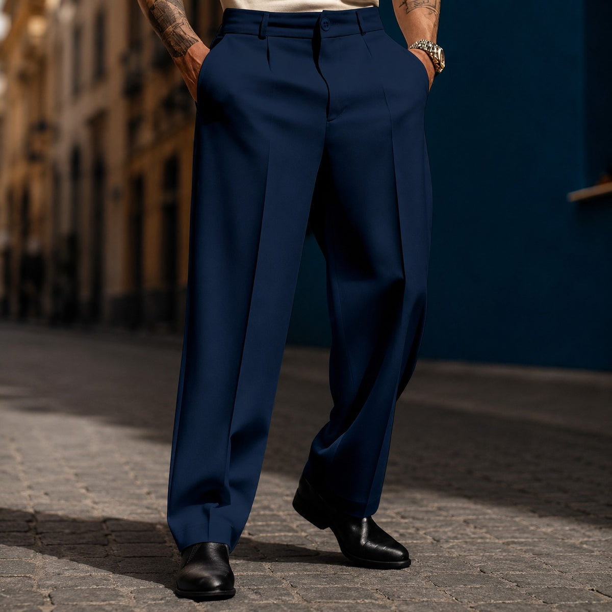 Pantalón Marcel™ de Sastrería Premium con Pinzas Frontales y Corte Recto