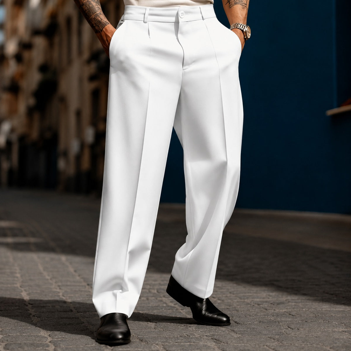 Pantalón Marcel™ de Sastrería Premium con Pinzas Frontales y Corte Recto