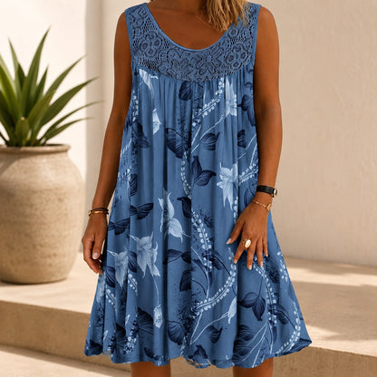 Vestido Livia™ con Encaje en el Escote, Estampado Floral y Corte Amplio
