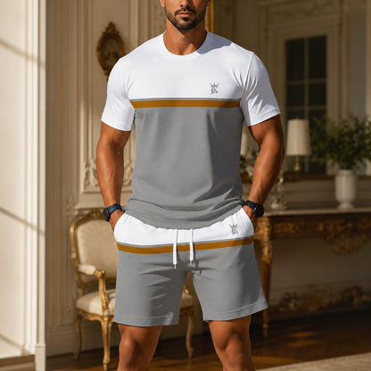Conjunto Lorenzo™ con Camiseta Bicolor y Shorts con Cintura Ajustable