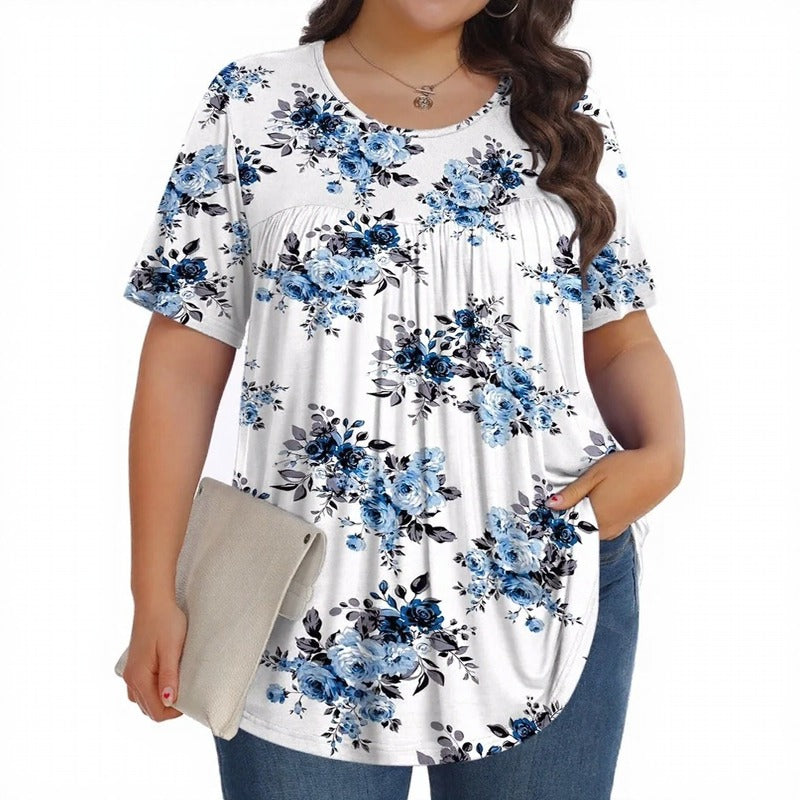 Blusa Lirena™ con Estampados Encantadores y Corte Fruncido