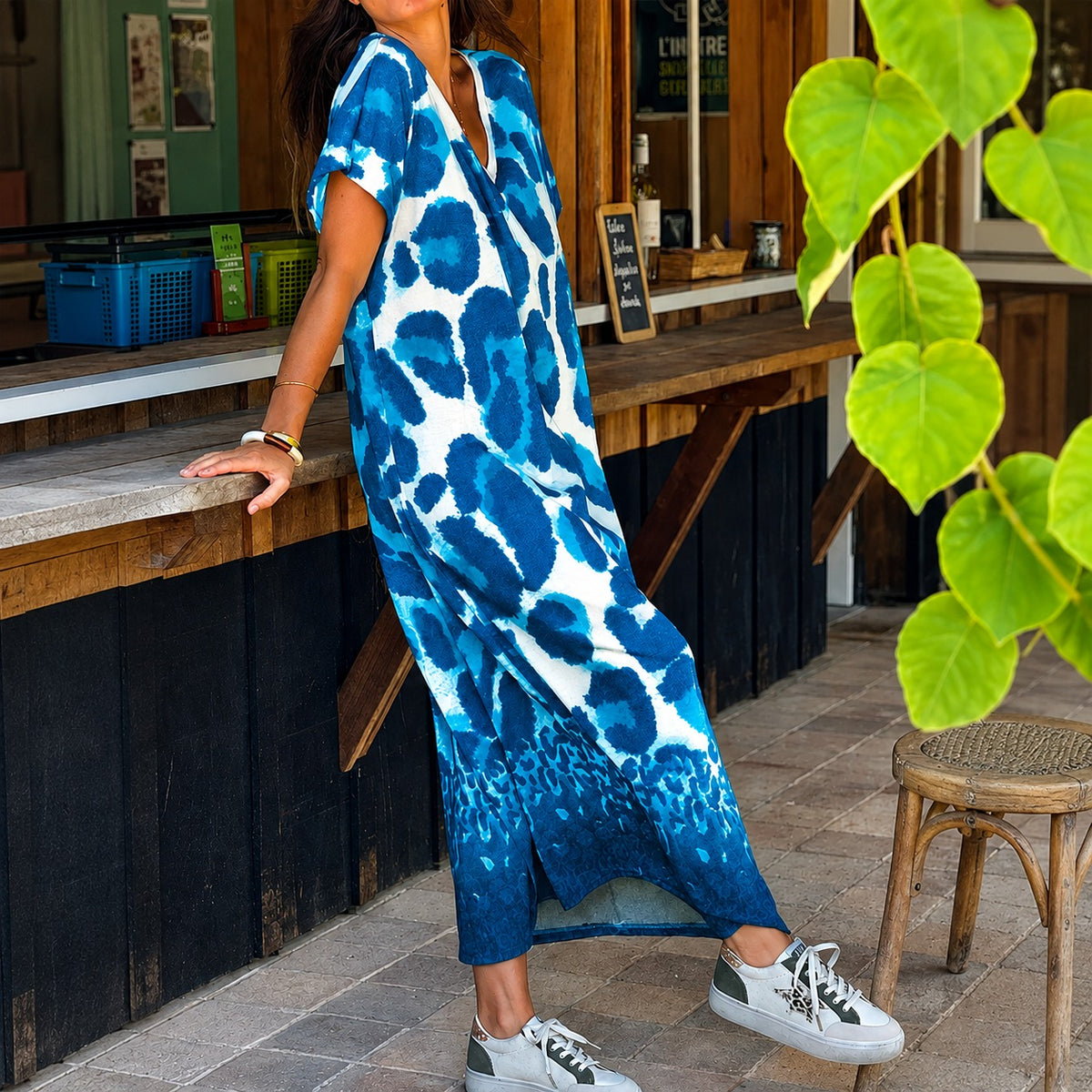 Vestido Luciana™ con Animal Print Marcado y Corte Amplio