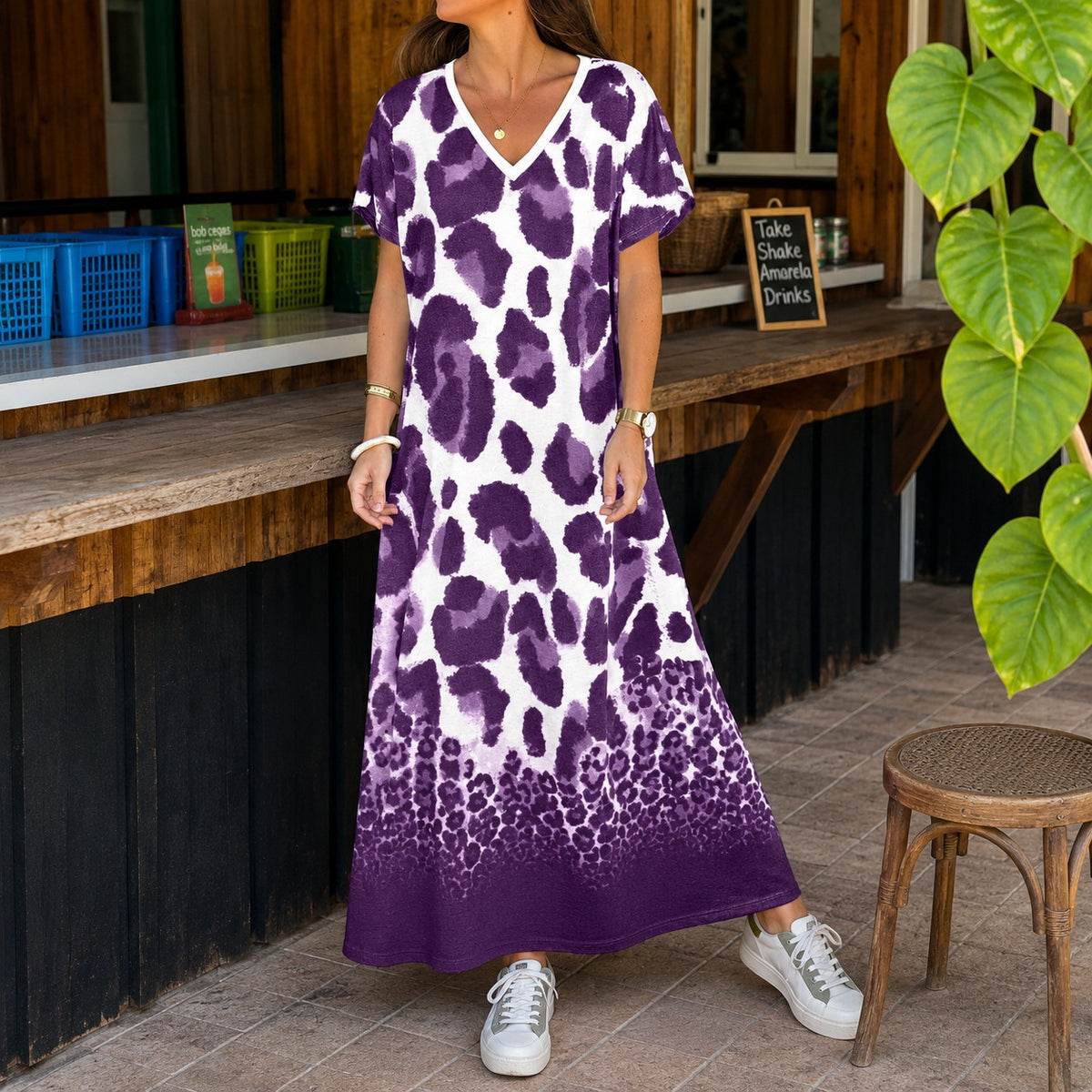 Vestido Luciana™ con Animal Print Marcado y Corte Amplio