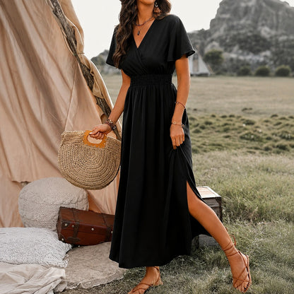 Vestido Eliana™ con Escote Cruzado y Cintura Fruncida