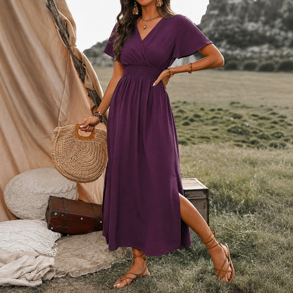 Vestido Eliana™ con Escote Cruzado y Cintura Fruncida
