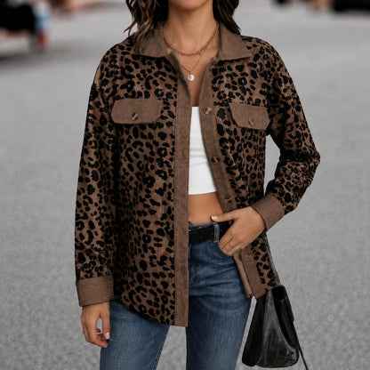 Chaqueta Elena™ con Estampado Animal Print, Bolsillos con Solapa y Botones