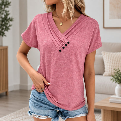 Blusa Viana™ con Escote V Cruzado y Corte Holgado