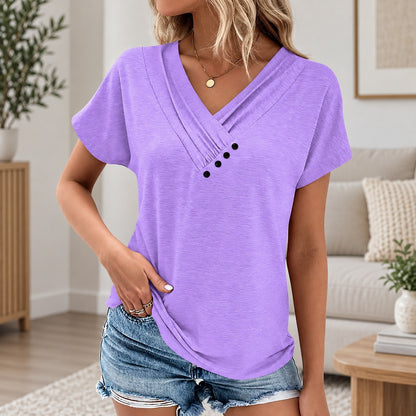 Blusa Viana™ con Escote V Cruzado y Corte Holgado