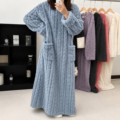 Pijama Largo Luna™ Estilo Manta con Tacto Afelpado Cálido y Textura Suave