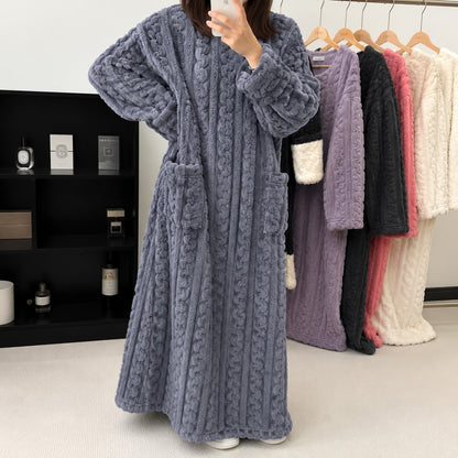 Pijama Largo Luna™ Estilo Manta con Tacto Afelpado Cálido y Textura Suave