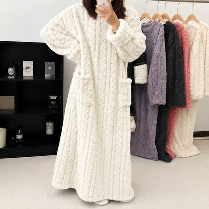Pijama Largo Luna™ Estilo Manta con Tacto Afelpado Cálido y Textura Suave