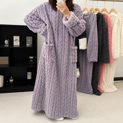 Pijama Largo Luna™ Estilo Manta con Tacto Afelpado Cálido y Textura Suave