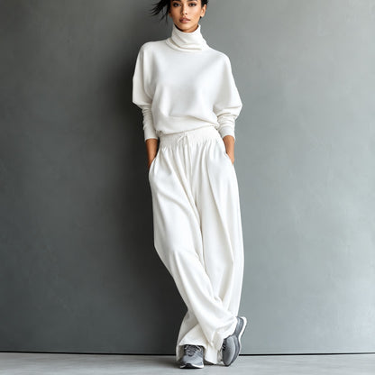 Conjunto Paula™ con Top de Cuello Alto y Pantalón de Pierna Ancha