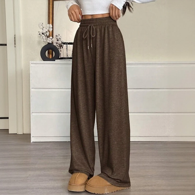 Pantalón Luma™ de Felpa con Cintura Ajustable y Corte Recto de Caída Fluida