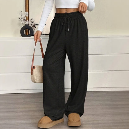Pantalón Luma™ de Felpa con Cintura Ajustable y Corte Recto de Caída Fluida