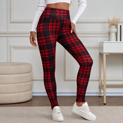 Pantalón Andorra™ con Estampado de Cuadros, Cintura Alta y Forro Suave