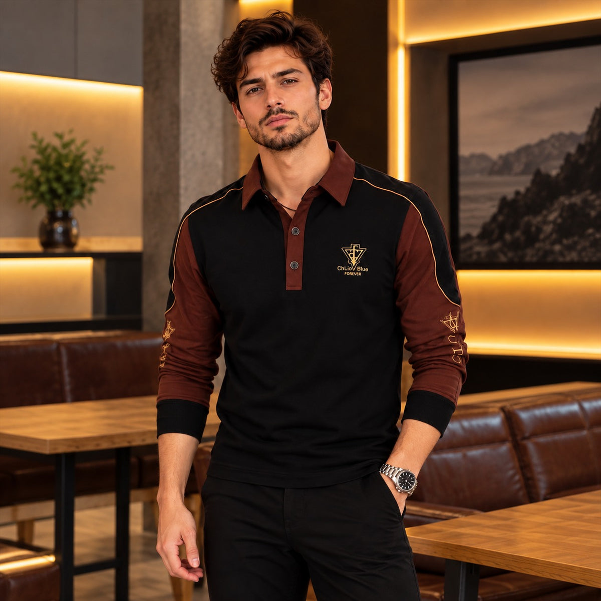 Polo Lucero™ con Paneles en Contraste, Vivos y Detalles Bordados