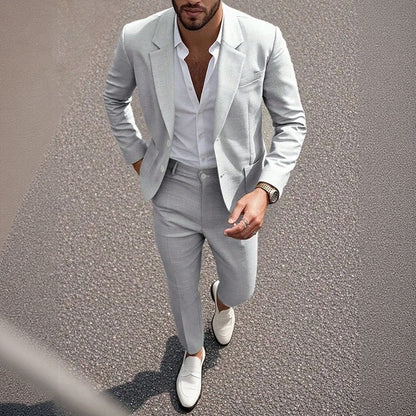 Traje Casual Montieri™ con Blazer de Solapa Clásica y Pantalón de Sastrería Recto