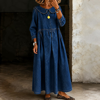 Vestido Mireia™ con Cuello Peter Pan y Falda Amplia