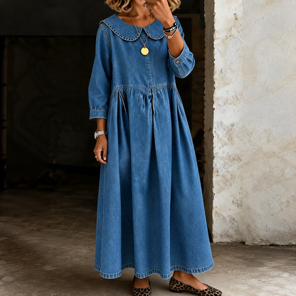 Vestido Mireia™ con Cuello Peter Pan y Falda Amplia
