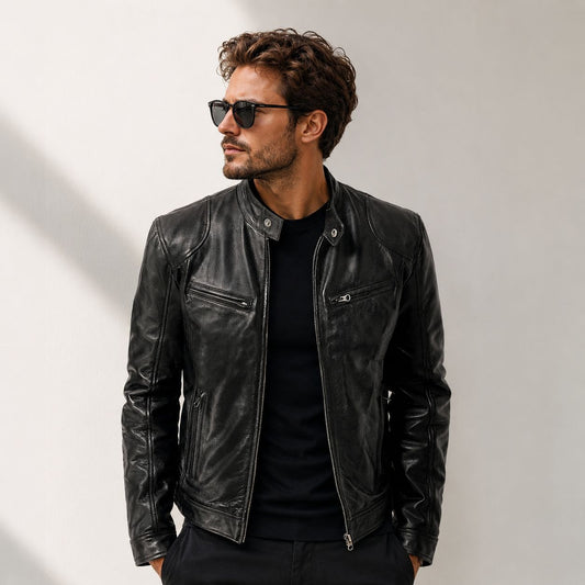 Chaqueta Yakuza™ en Cuero Premium con Diseño Minimalista y Atemporal