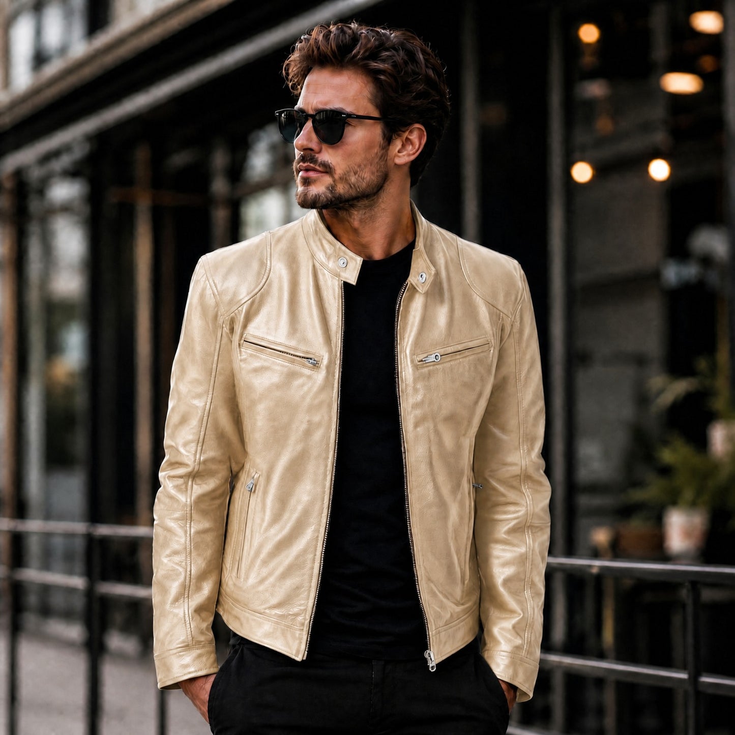 Chaqueta Yakuza™ en Cuero Premium con Diseño Minimalista y Atemporal