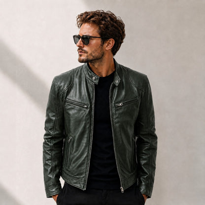 Chaqueta Yakuza™ en Cuero Premium con Diseño Minimalista y Atemporal