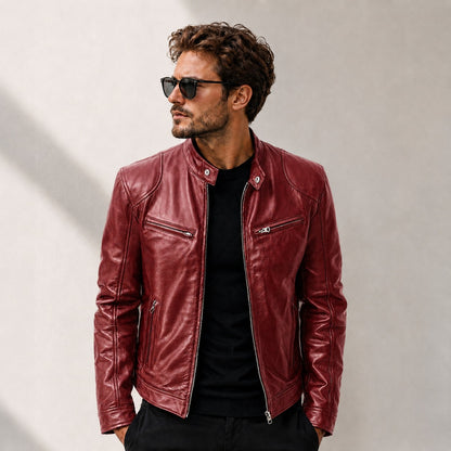 Chaqueta Yakuza™ en Cuero Premium con Diseño Minimalista y Atemporal