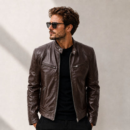 Chaqueta Yakuza™ en Cuero Premium con Diseño Minimalista y Atemporal