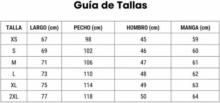 Guía de tallas