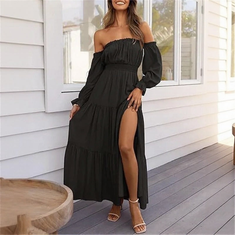 Vestido Ravienna™ con Hombros Descubiertos y Fluidez Sofisticada