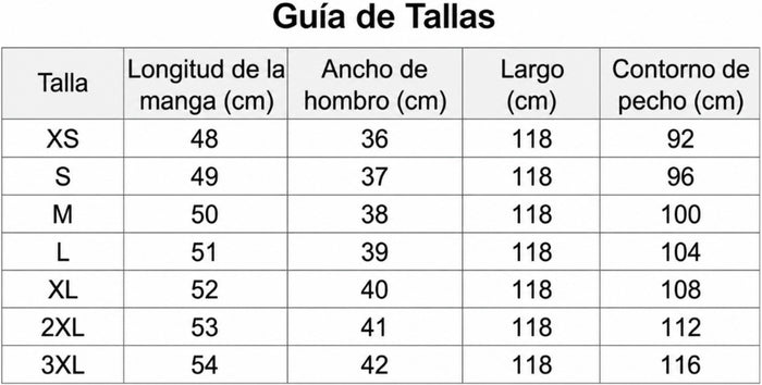 Guía de tallas
