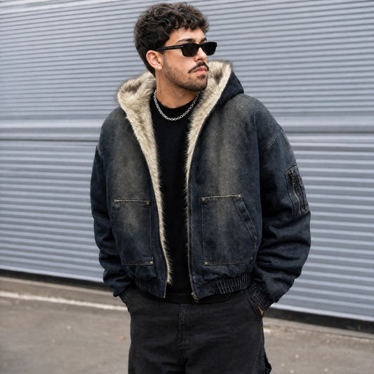 Chaqueta Bomber de Denim Seattle™ con Forro Afelpado